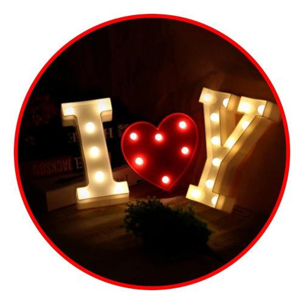 Pack romántico led incluye 2 Letras + corazón  o  letra "&"