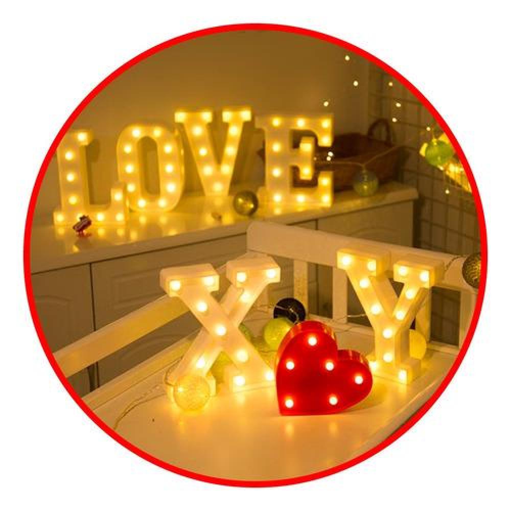 Pack romántico led incluye 2 Letras + corazón  o  letra "&"