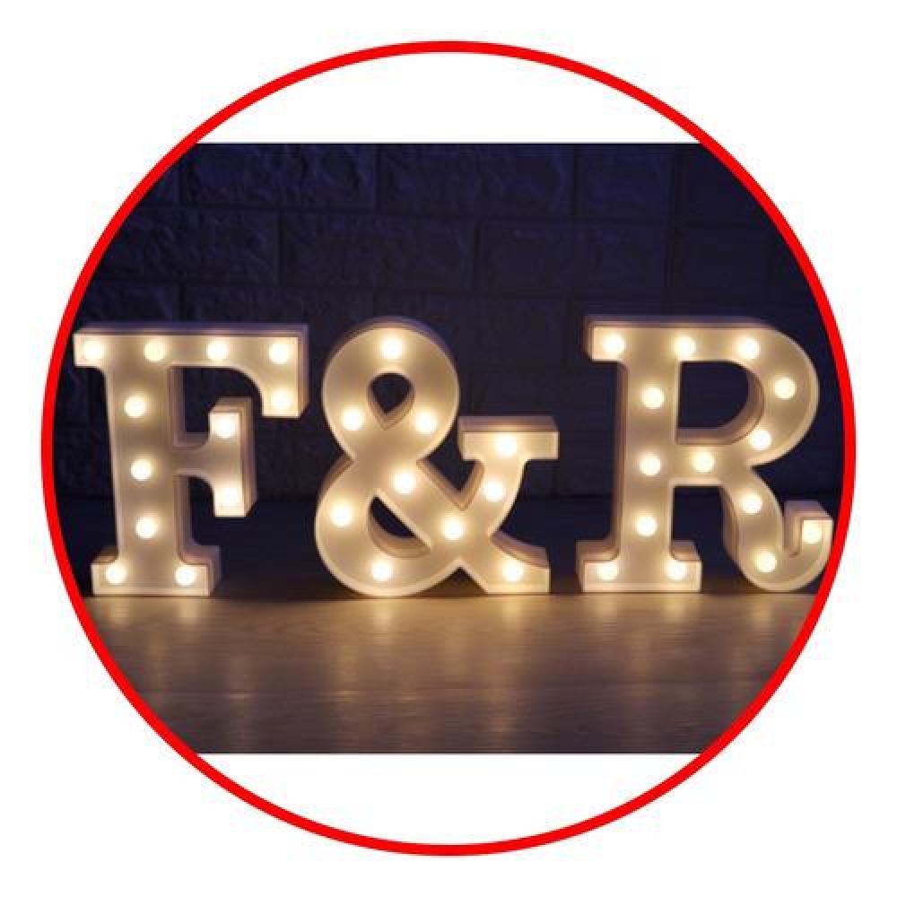Pack romántico led incluye 2 Letras + corazón  o  letra "&"