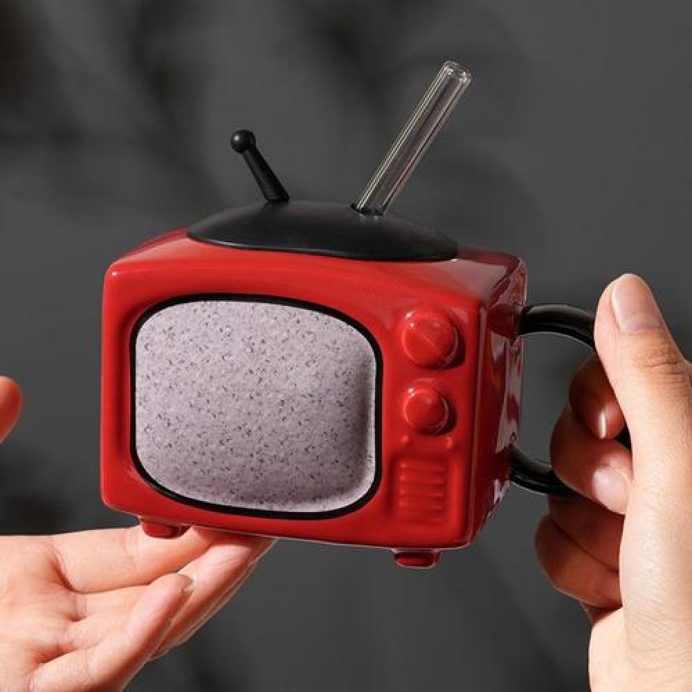 Tazón 3D cerámica TV vintage televisor retro