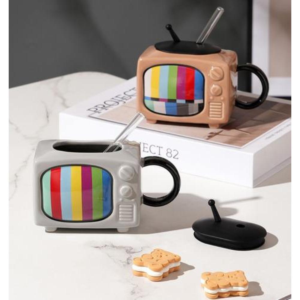 Tazón 3D cerámica TV vintage televisor retro