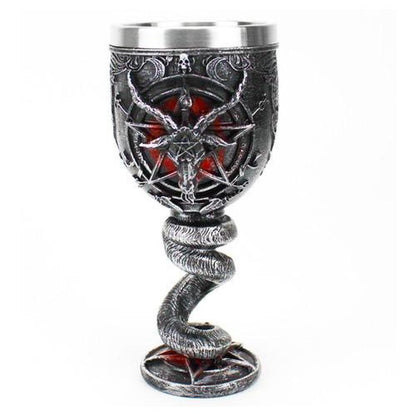Copa Cáliz resina metálico 3D Baphomet Cabeza cuerno