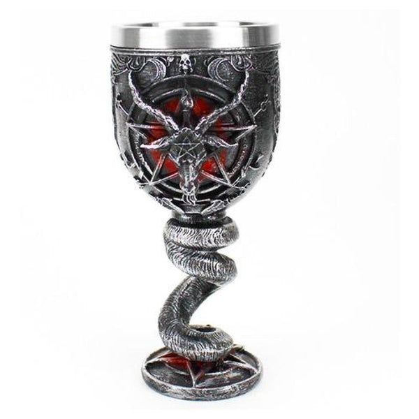 Copa Cáliz resina metálico 3D Baphomet Cabeza cuerno