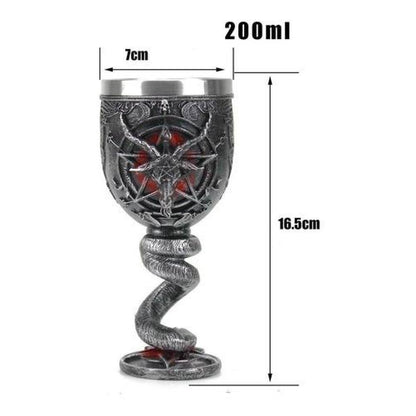 Copa Cáliz resina metálico 3D Baphomet Cabeza cuerno