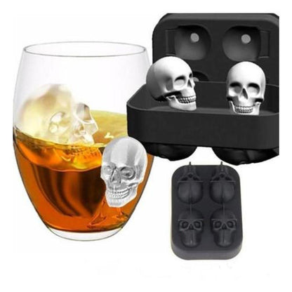 Molde Silicona 4 Calaveras Hielo Chocolate Velas