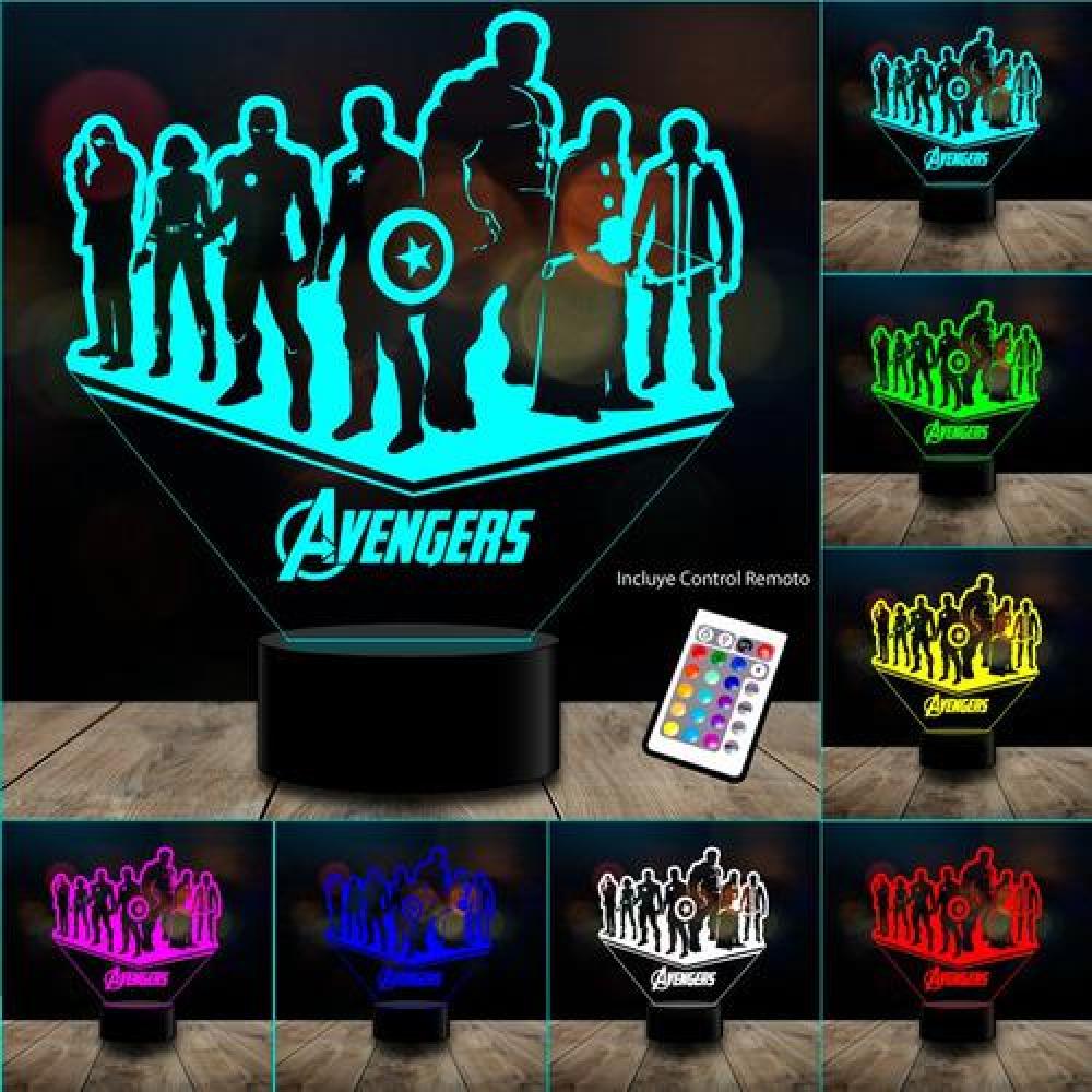Lámpara 3d Avengers Iron man black Marvel Estoykuku