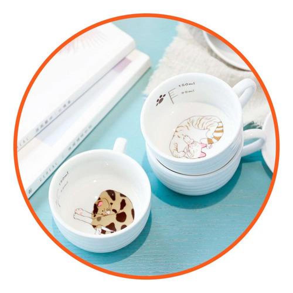 Taza con plato patita de gato cerámica