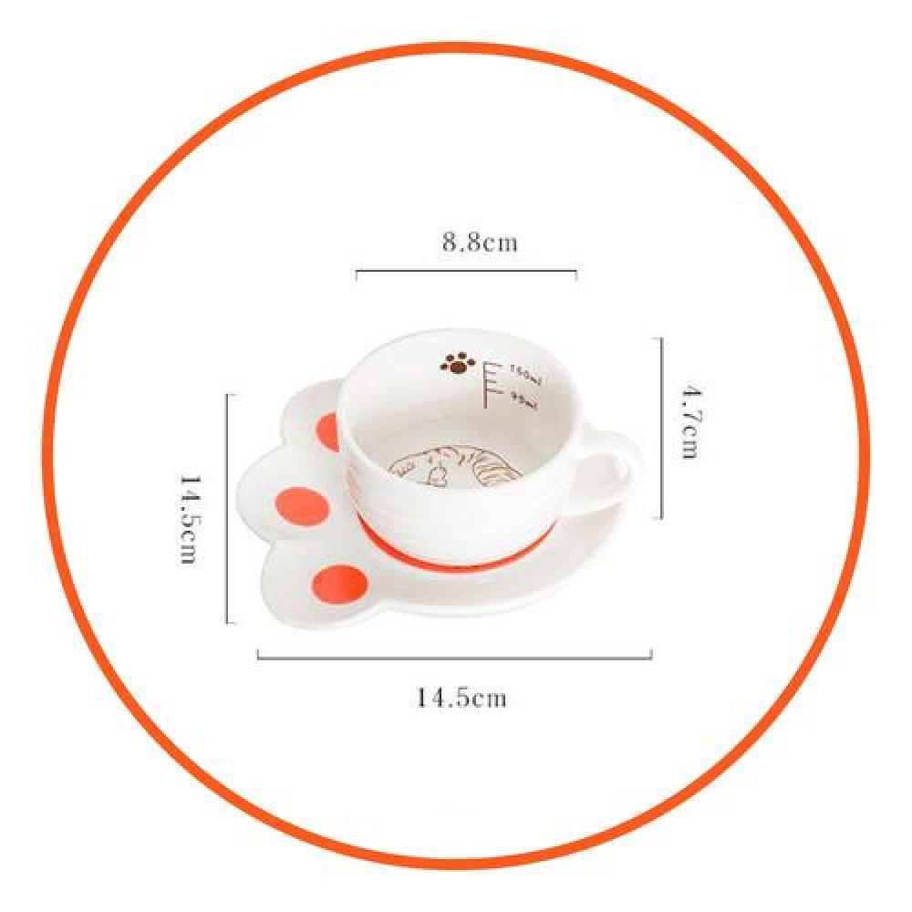 Taza con plato patita de gato cerámica