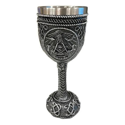 Copa Cáliz Resina Acero masónico templario