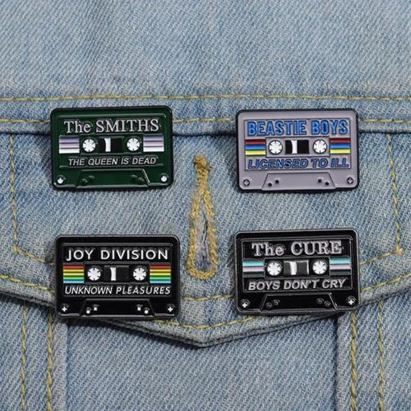 set pines broches Mix Tape Cassette Retro vintage rock pop