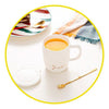 Taza Cerámica gato negro  orejas nariz y mango dorado