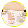 Taza Cerámica gato negro  orejas nariz y mango dorado