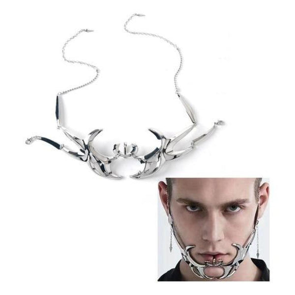 Máscara de Lujo cadenas de metal Cyber punk Gothic cosplay