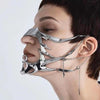 Máscara de Lujo cadenas de metal Cyber punk Gothic cosplay