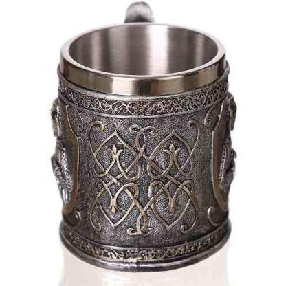 Taza Resina Acero Inox Caballero Medieval Templario