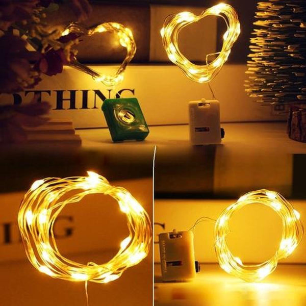 Guirnaldas Micro Led Cobre Hadas 2 Mts 20 A Pilas Incluidas