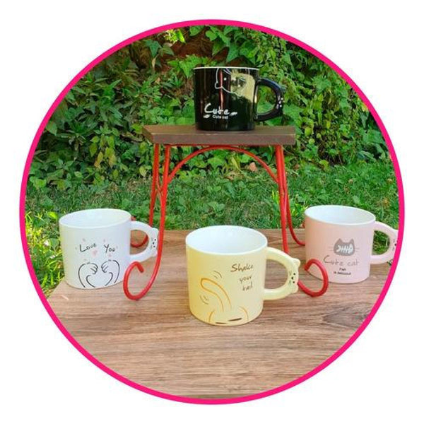 Taza ceramica colores asa gatito cute cat