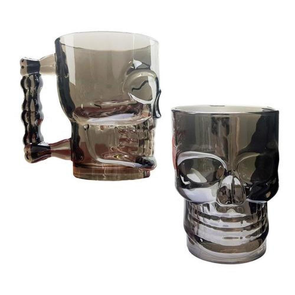Set 2 Vasos Shopero Calavera Skull Colores