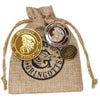 Bolsa de banco Gringotts con 3 monedas Harry Potter