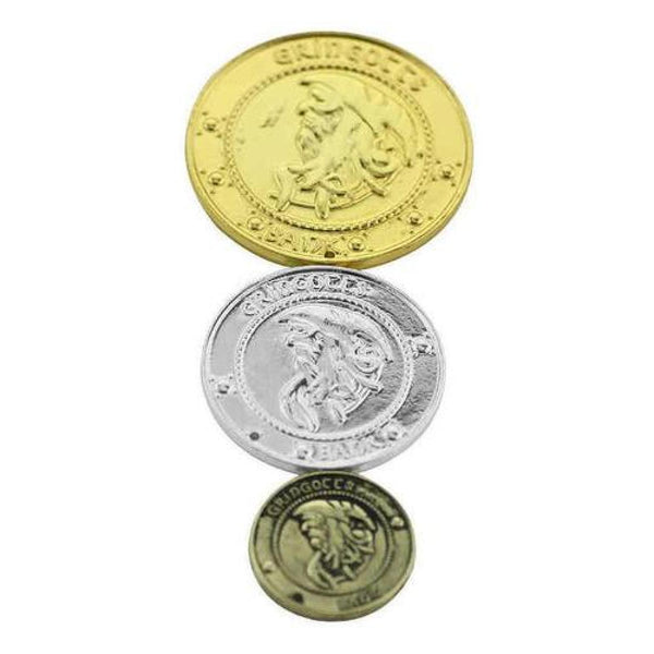 Bolsa de banco Gringotts con 3 monedas Harry Potter