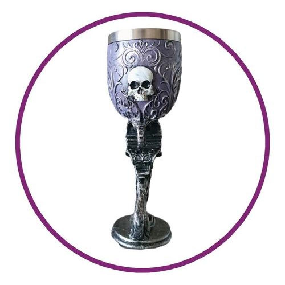 Copa 3D Calavera mexicana Místico gótico resina acero