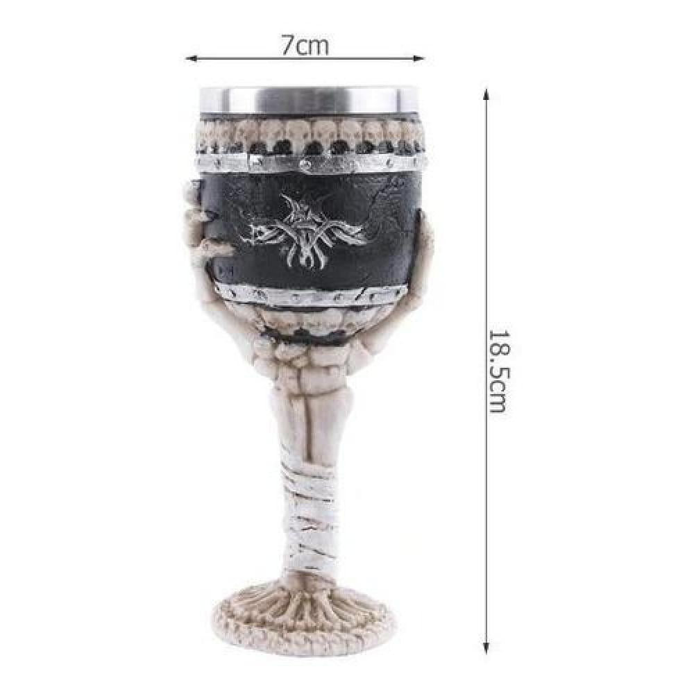 Copa Cáliz Calavera Medieval Halloween Craneo Mano Esqueleto