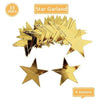 Guirnaldas De Papel Estrellas Espejo Oro Plata Rosa 4 Metros