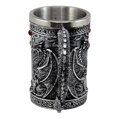 Taza Tazón XL SILVER Celta Twin Dragon Fire Drakes