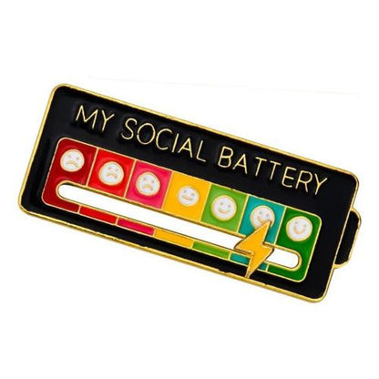 Broche pin divertido My Social Battery bateria social