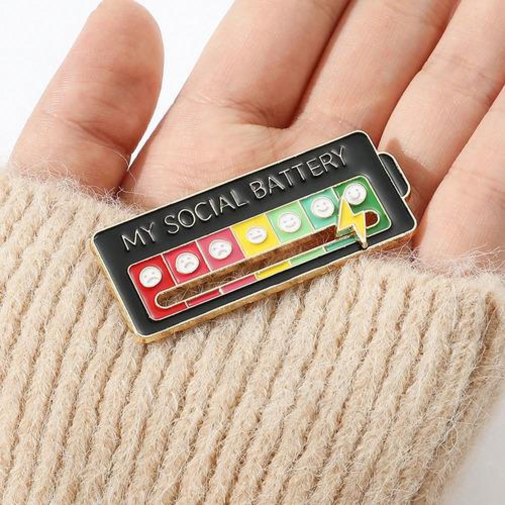 Broche pin divertido My Social Battery bateria social