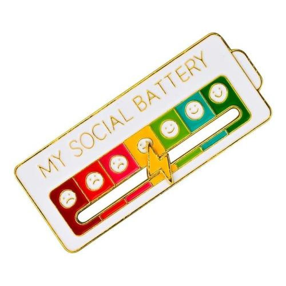 Broche pin divertido My Social Battery bateria social