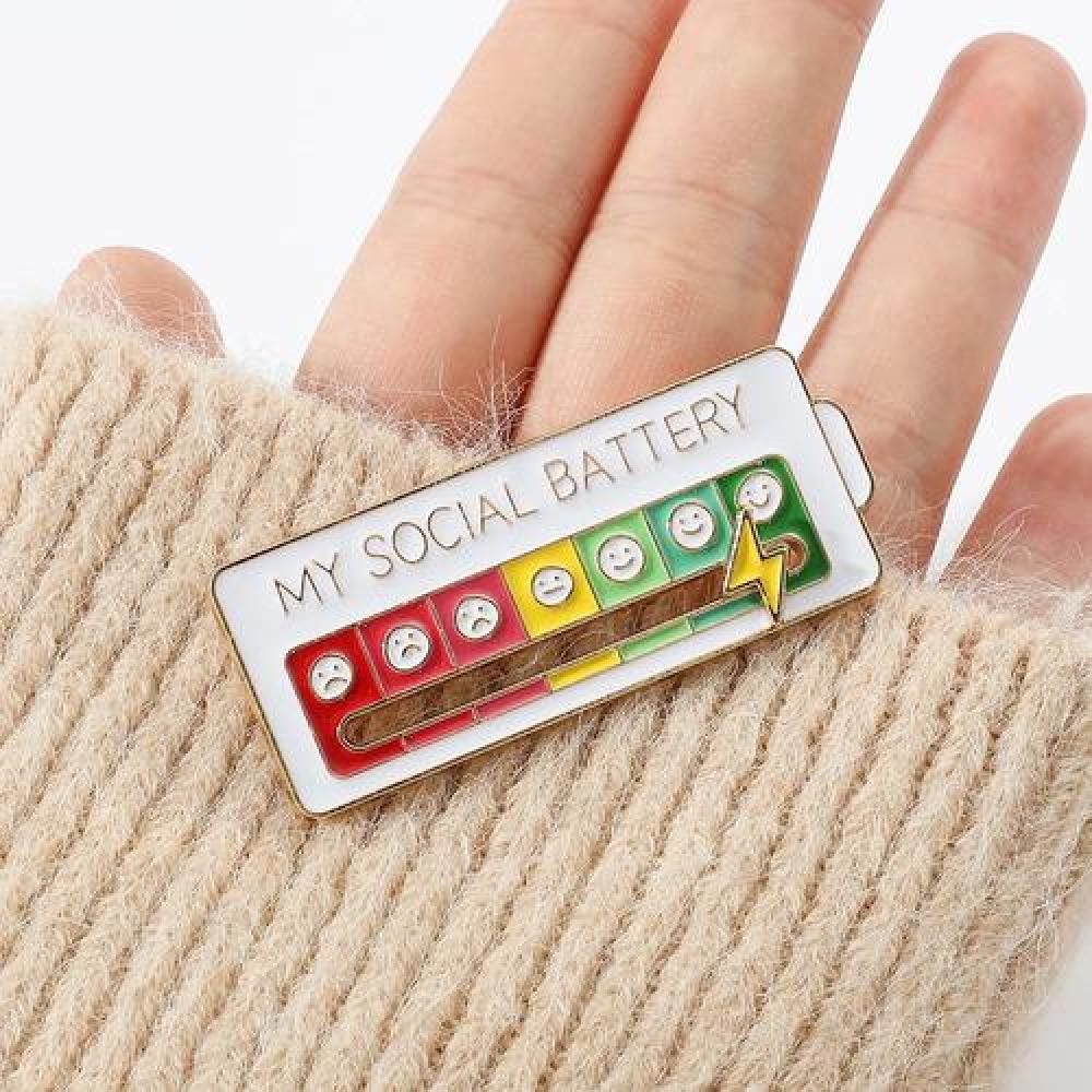 Broche pin divertido My Social Battery bateria social