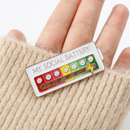 Broche pin divertido My Social Battery bateria social
