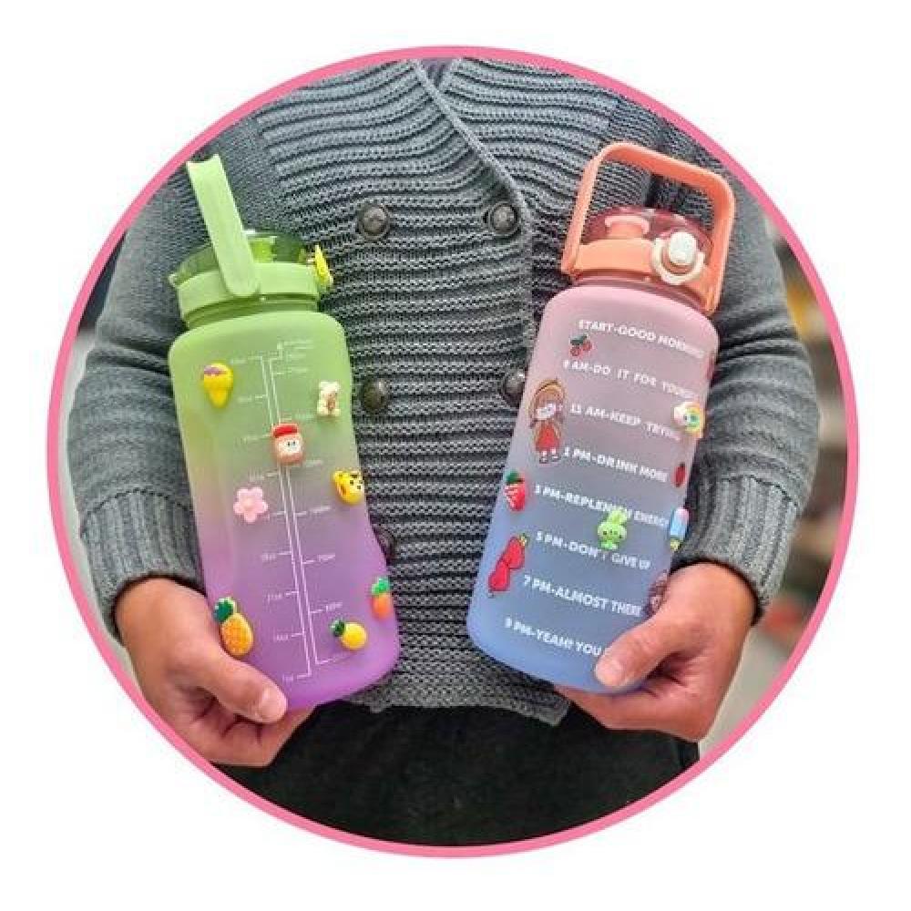 Botella De Agua Jumbo 2 Litros Motivacional Kawaii Sticker