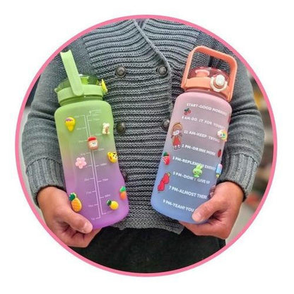 Botella De Agua Jumbo 2 Litros Motivacional Kawaii Sticker
