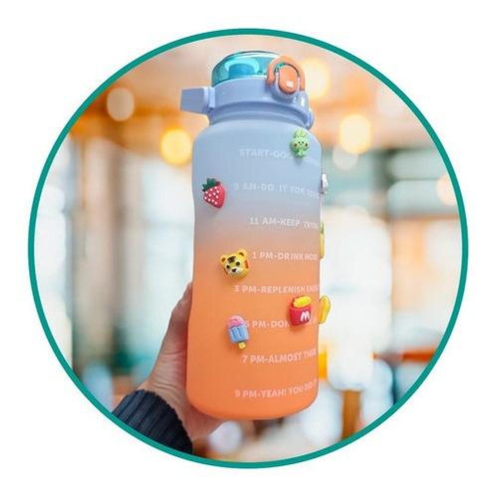 Botella De Agua Jumbo 2 Litros Motivacional Kawaii Sticker