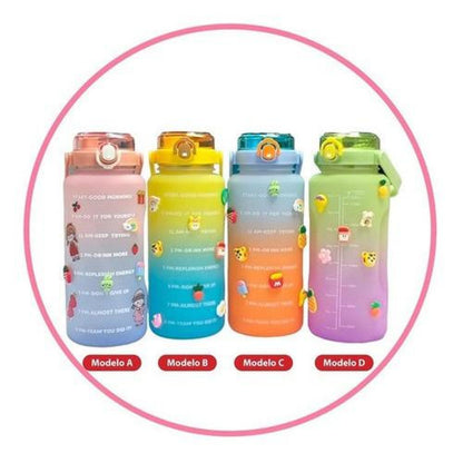 Botella De Agua Jumbo 2 Litros Motivacional Kawaii Sticker