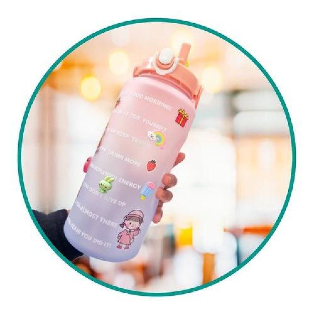 Botella De Agua Jumbo 2 Litros Motivacional Kawaii Sticker