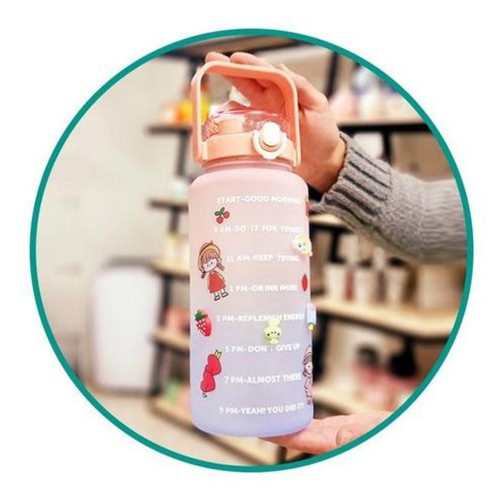 Botella De Agua Jumbo 2 Litros Motivacional Kawaii Sticker