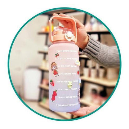 Botella De Agua Jumbo 2 Litros Motivacional Kawaii Sticker