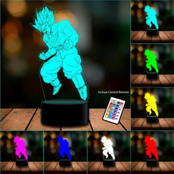 Lámpara 3D Goku Ki Dragon ball c/ remoto