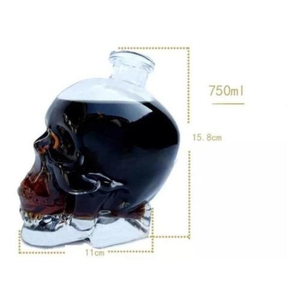Botella Calavera Vidrio Craneo Vodka Whisky 750 Ml