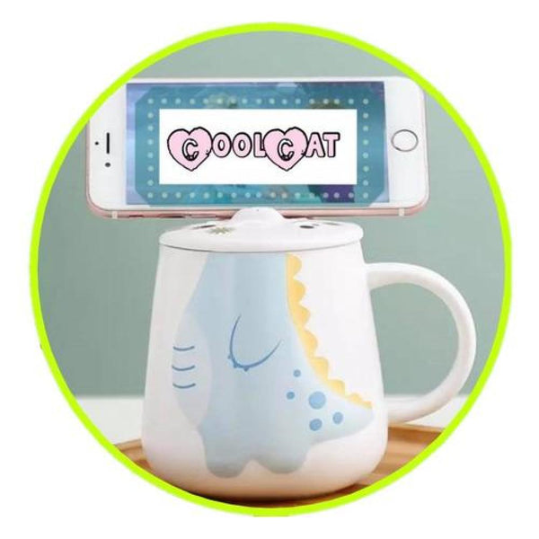 Tazón 3D dinosaurio porta celular kawaii