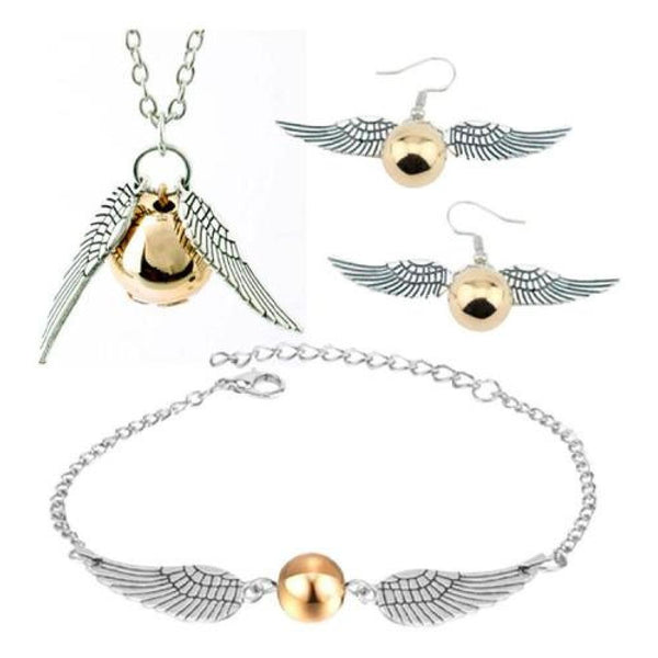 Set Harry Potter Snitch Quidditch Collar Pulsera  Aros