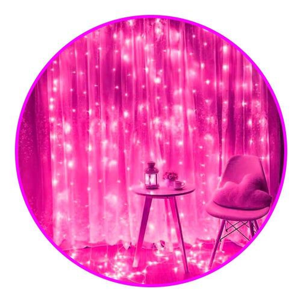 Cortinas micro Led 3x3 M 300 led hadas Fairy light Rosada