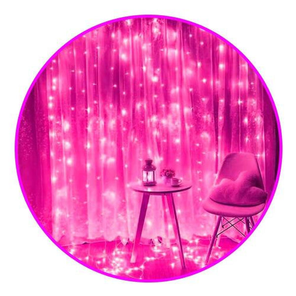 Cortinas micro Led 3x3 M 300 led hadas Fairy light Rosada