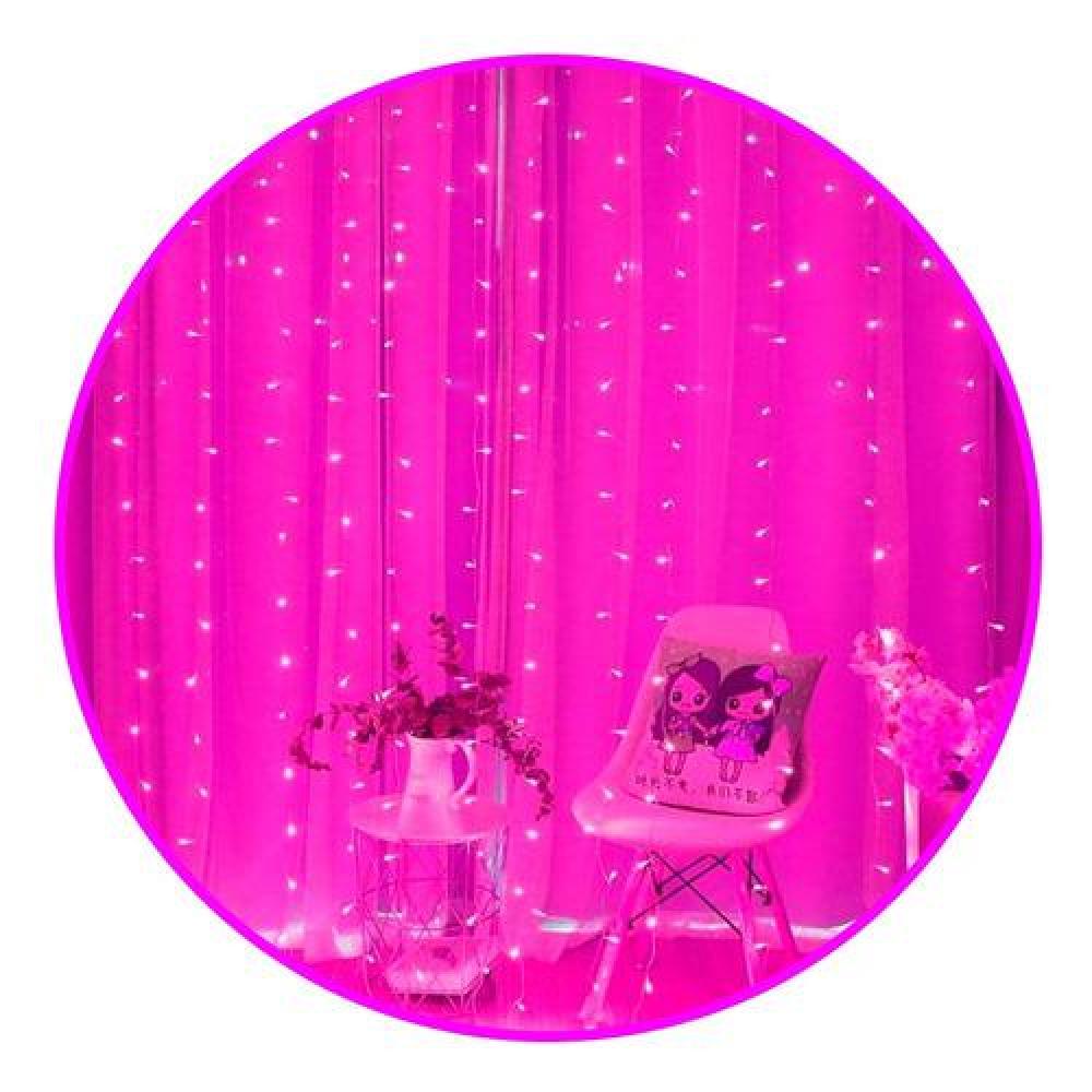 Cortinas micro Led 3x3 M 300 led hadas Fairy light Rosada