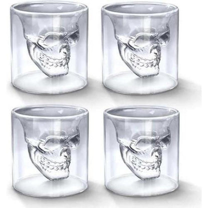 Pack Vasos Shot Calavera doble vidrio