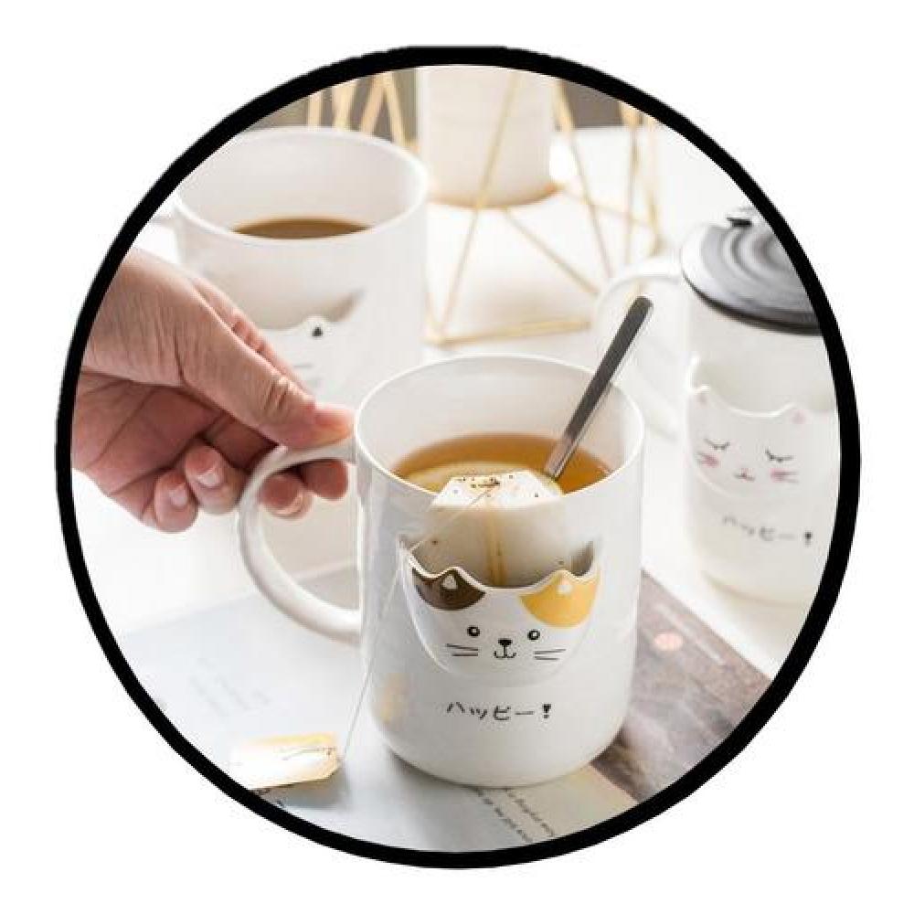 Tazón 3D gatito cat para bolsa de té c/ tapa y cuchara