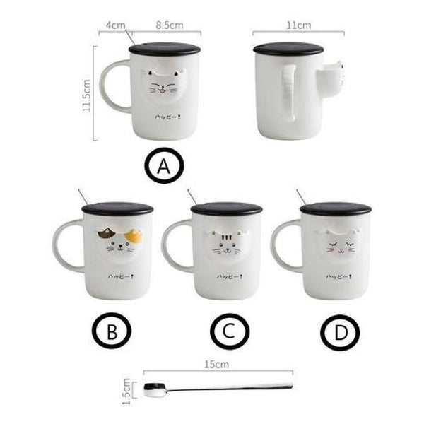 Tazón 3D gatito cat para bolsa de té c/ tapa y cuchara